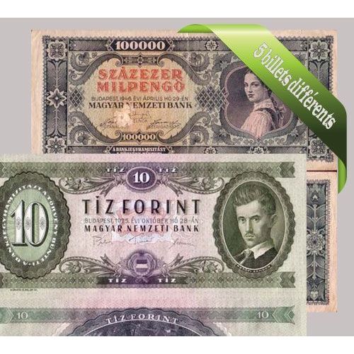 Hongrie - Collection De 5 Billets De Banque Tous Différents.