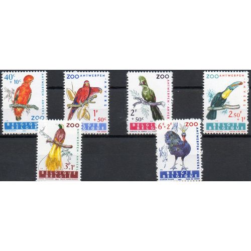 Belgique Timbres Les Oiseaux Du Zoo 1962
