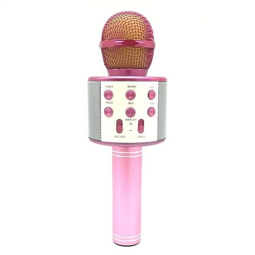 Microphone Android iOs Karaoké Bluetooth 4.2 Haut-Parleur Puissance 5W Rose - YONIS