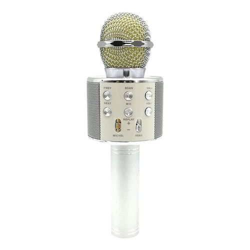 Microphone Android iOs Karaoké Bluetooth 4.2 Haut-Parleur Puissance 5W Argent - YONIS