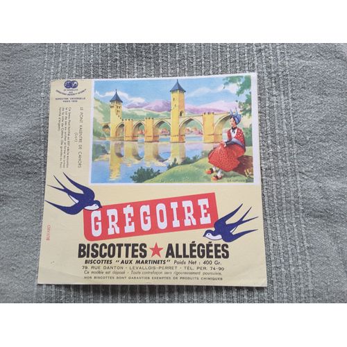 Buvard Grégoire - Biscottes Allégées - Le Pont Valentré De Cahors (Lot)-