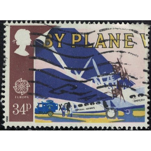 Royaume Uni 1988 Oblitéré Used Cept Avion Transports Et Communications Imperial Airways Y&t Gb 1314 Su