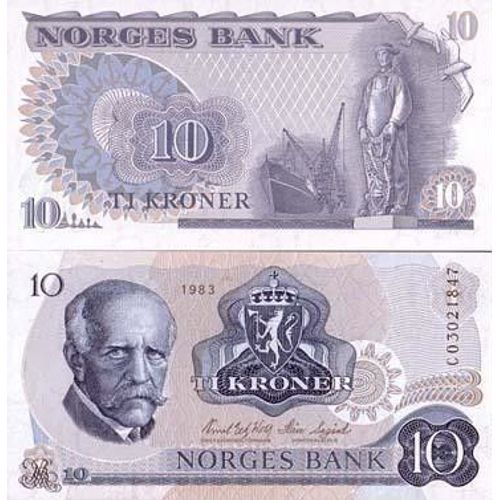 Billets De Banque Norvege Pk N° 36 - 10 Kronur