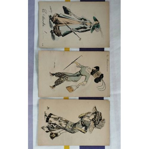 La Mode - Les Desentravées - 3 Anciennes Cartes Postales Différentes De Femmes Et De La Mode - Non Écrites, Non Affranchies Mais Qui Ont Été Collées Dans Un Cahier
