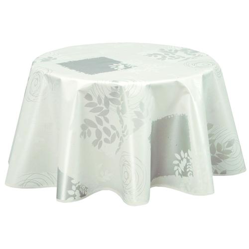 Nappe Ronde En Toile Cirée Provençale Vera - Diamètre 150 Cm - Blanc