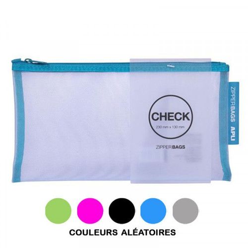 Pochette Protège Document En Nylon Chéquier Assortiment Couleur Apli Zipper Bags
