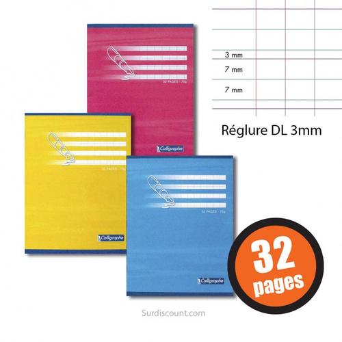 Cahier - 17x22(Cm) - Dl 3mm - 32 Pages - Couverture En Carton - Sans Spirale - Clairefontaine - Calligraphe