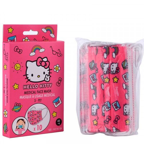 Lot De 10 Masques Enfants Usage Unique Hello Kitty