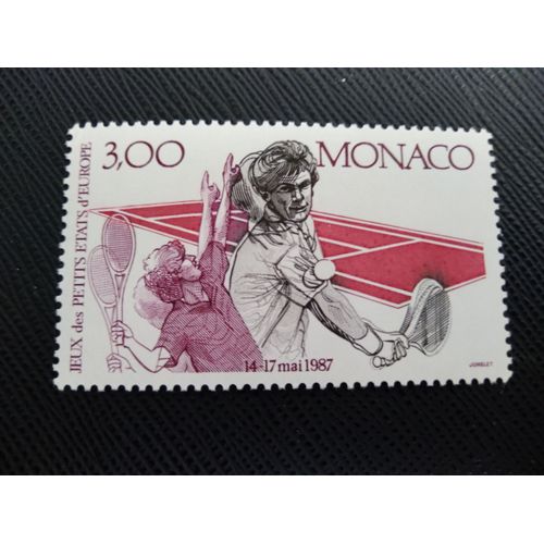 Timbre Monaco Yt 1579 2èmes Jeux Sportifs Des Petits Etats D'europe 1987 ( 070306 )