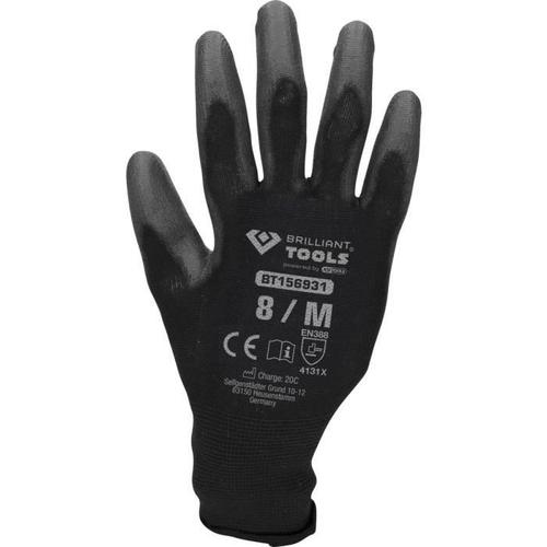 Brilliant Tools - Gants en tricot microfin. noir. M | 12 paires