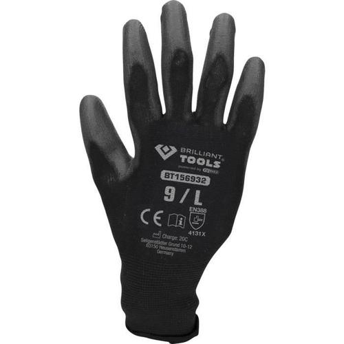 Brilliant Tools - Gants en tricot microfin. noir. L | 12 paires