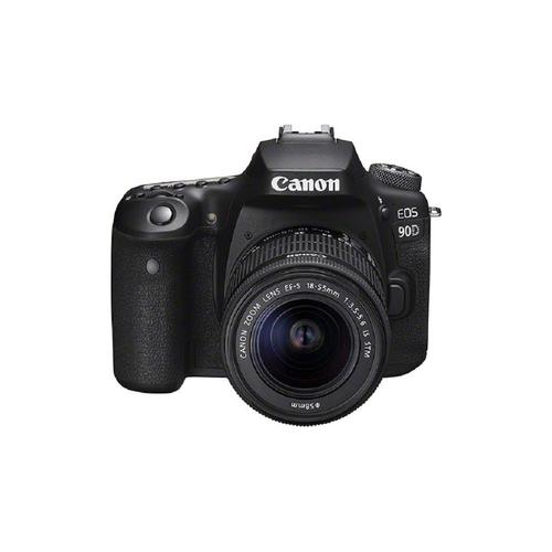 Canon EOS 90D - Appareil photo numérique - Reflex - 32.5 MP - 4K / 30 pi/s - 3x zoom optique objectif EF-S 18-55 mm IS STM - Wi-Fi, Bluetooth
