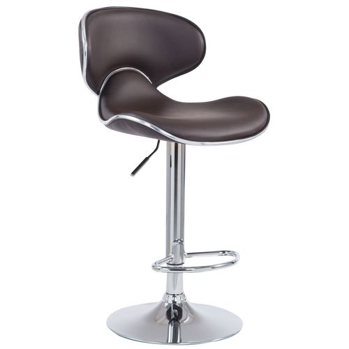 Tabouret De Bar Chaise De Bar Hauteur Réglable Avec Repose Pieds En Synthétique Marron Et Métal 10_0001153