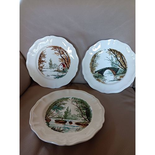 Lot De 3 Assiettes Décoratives Sarraguemines
