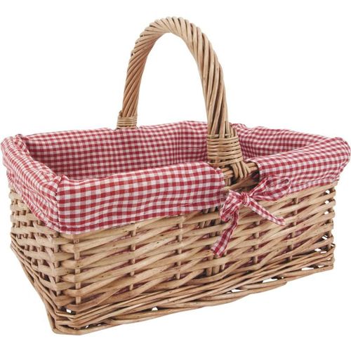 Panier rectangulaire en osier fendu "Campagne Chic"