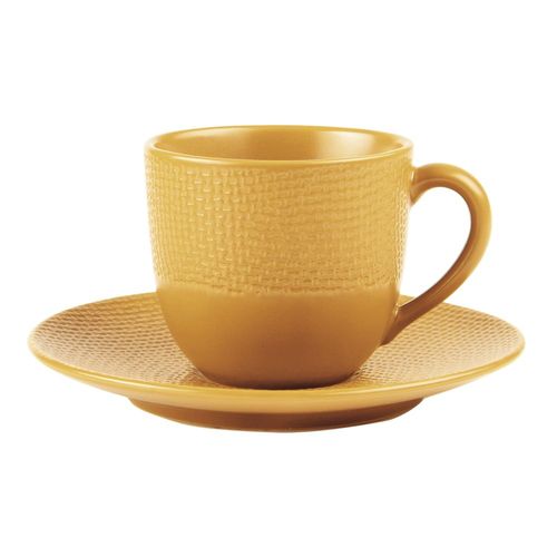 Tasse à café et sous-tasse vésuvio safran 12 cl (lot de 6)