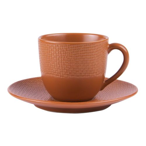 Tasse à café et sous-tasse vésuvio terra 12 cl (lot de 6)