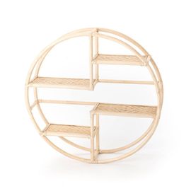 Étagère Ronde En Rotin Et Bambou 90 Cm