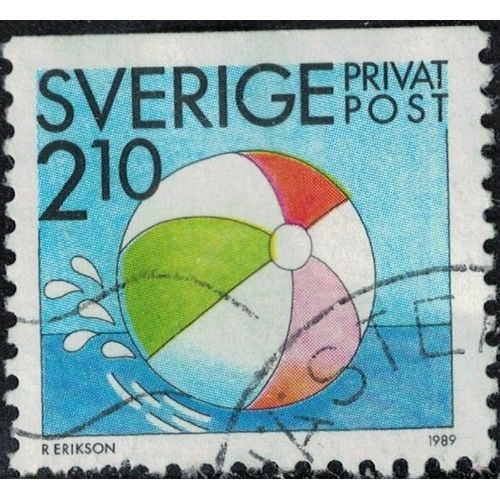 Suède 1989 Oblitéré Used Beach Ball Ballon De Plage Gonflable Jouets Y&t Se 1525 Su