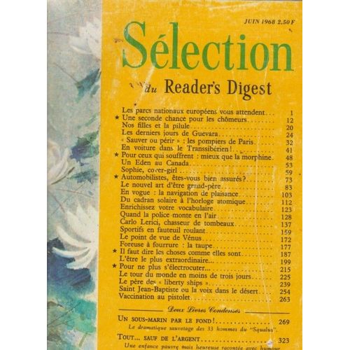 Selection Du Reader S Digest Juin 1968 . Guevara . Pompiers De Paris . Transsiberien. Carlo Lerici