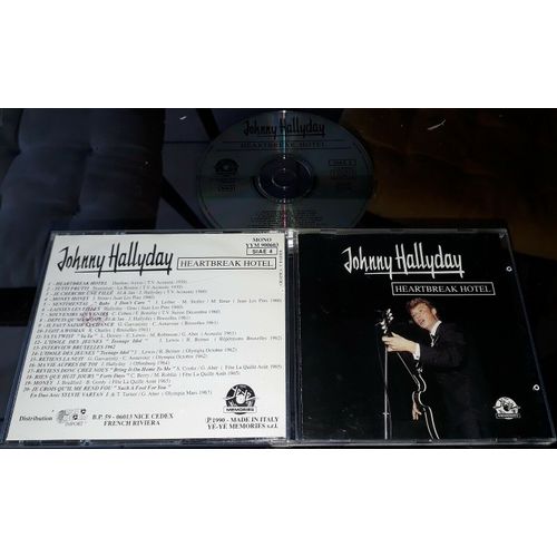 Johnny Hallyday Rare Cd Original Heartbreak Hotel Made In Italy 1990