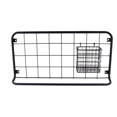 Etagère De Cuisine Open Grid Avec Crochets Et Panier De Rangement - Largeur 30 Cm X Longueur 60 Cm - Noir