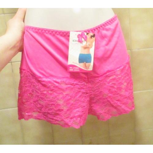 Culotte Boxer Long, Rose Avec Dentelle En Bas. Neuf Avec Étiquette. T. 38