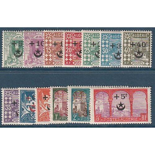 Timbre Collection Algérie N° Yvert Et Tellier 58/70 Neuf Avec Charnière