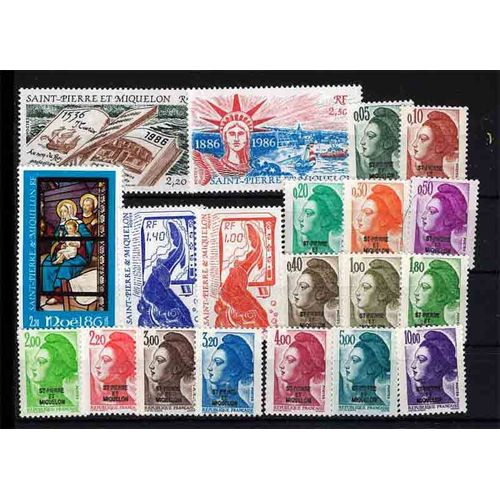 St Pierre Et Miquelon Année 1986 Complète En Timbres Neufs