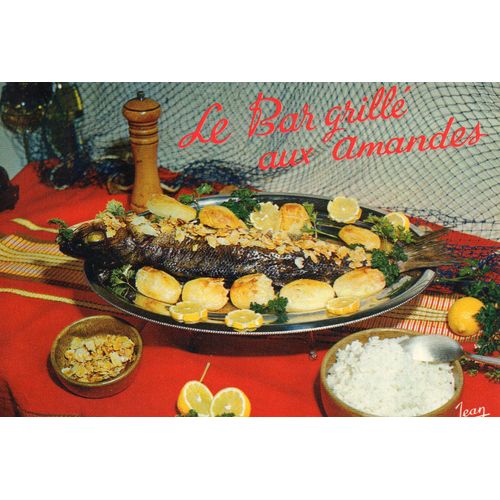 Carte Postale Xx Eme Theme Recettes Ref 23.472- Le Bar Grille Aux Amandes - Non Ecrite - Cachet Du Site De La Pointe Du Raz- Editions Jean