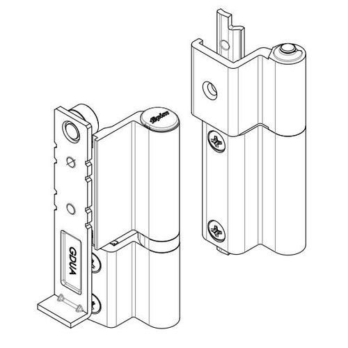 Paire de paumelle réversible Galicube FAPIM oscillo-battant ral 9016 Blanc - 1401A-QX