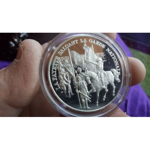 La Fayette Médaille Argent Saluant La Garde Nationale Bicentenaire De La Révolution Française 41 Mm 31 Grammes