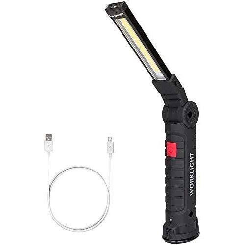 Lampe De Travail Cob Baladeuse Led Ultra Lumineuse, Usb Rechargeable Inspection Lampe Portable Avec Base Magnique, Camping Lampe