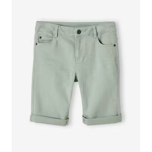 Bermuda Couleur Garçon En Toile - Vert Sauge (Vertbaudet)
