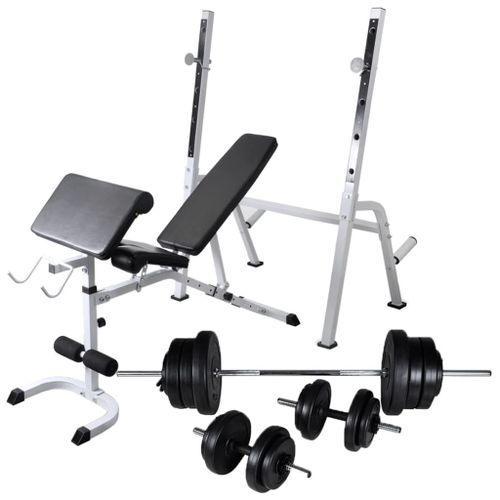 Banc De Musculation D'entraînement Et Support De Poids Jeu D'haltères 60,5 Kg Helloshop26 02_0000025