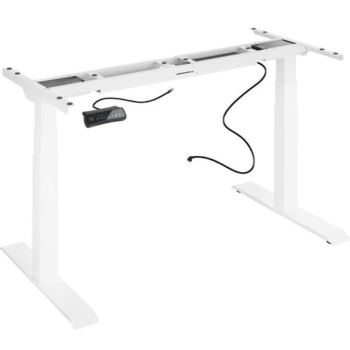 Bureau Assis Debout Meuble Acier (Piètement) 3 Fonctions 2 Moteurs Blanc Helloshop26 08_0000390