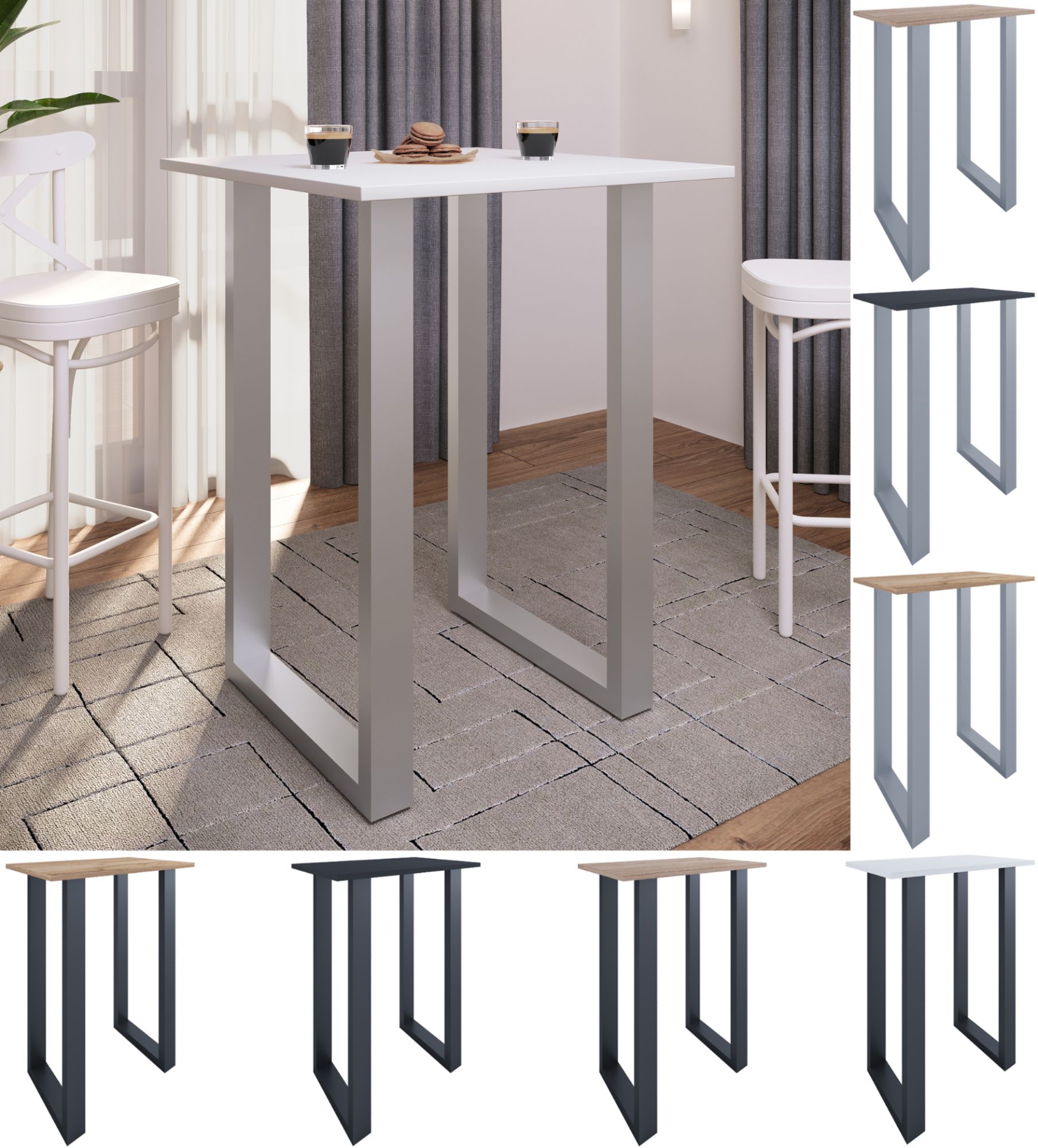 VCM Premium Bois Alu Bar Table de bar Table de bistrot Table de bar...