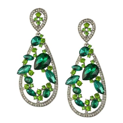 Boucles D'oreilles Clous Pendentif De Perles De Strass Bohême Femme Bijoux Fantaisie Opptionnel Vert