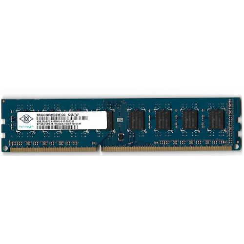 4Go RAM NANYA NT4GC64B8HG0NF-DI DIMM DDR3 PC3-12800U 1600Mhz 2Rx8 CL11 PC Bureau