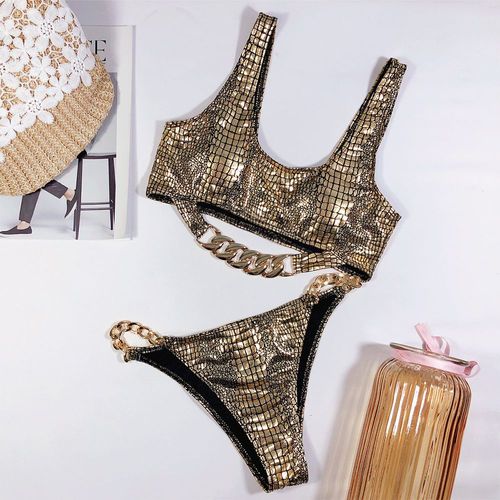 Maillot De Bain Sexy Imprimé Serpent Pour Femmes, Chaîne, Bikini Brésilien, Ensemble Deux Pièces, Vêtements Pour La Plage, 2022