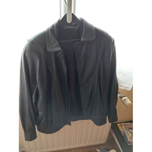 Blouson Cuir Noir Femme T42