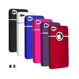 Coque Rigide Ligne Chrome Pour Iphone 4 Et 4s Rouge + Film