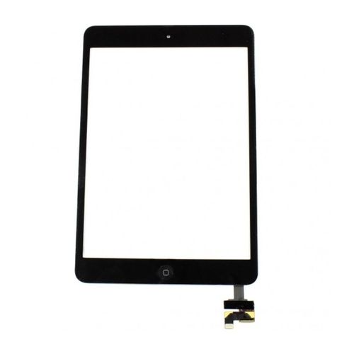 Vitre Tactile Ipad Mini 1 Ipad Mini 2 Noir + Ic Puce Connecteur Et Bouton Home