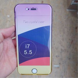 Coque Silicone Tpu Integrale 360 Avant Arriere Pour Iphone 7 Plus Violet Jaune