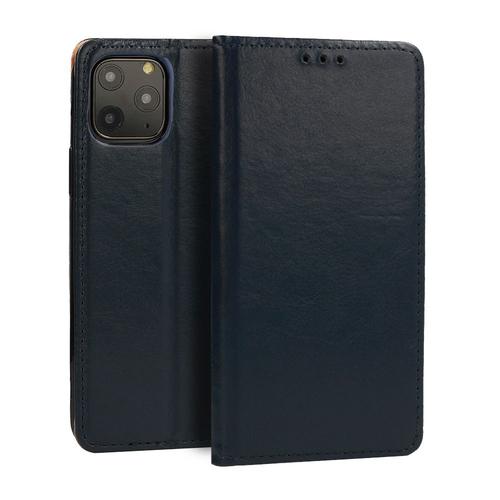 Etui Folio Housse Smart Magnetique Cuit Pour Apple Iphone 12 Pro De Couleur Bleu