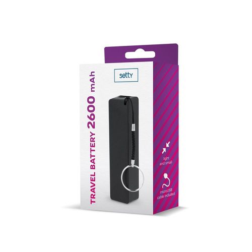 Power Bank Solaire Setty Puissance 2600 Mah De Couleur Noir