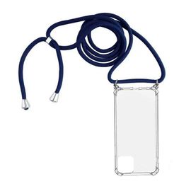 Coque Avec Cordon Bleu Pour Apple Iphone 13 Transparente