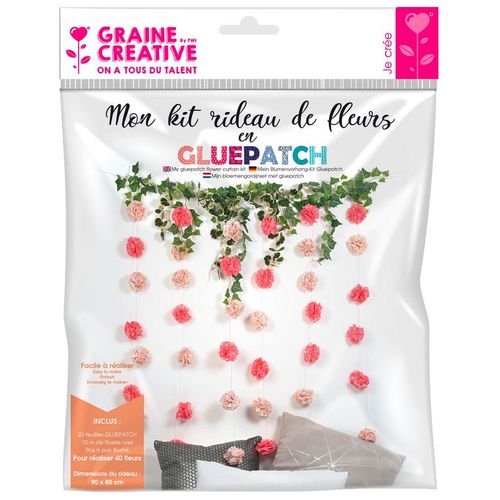 Kit Rideau De Fleurs En Gluepatch Rose 900x800x80mm