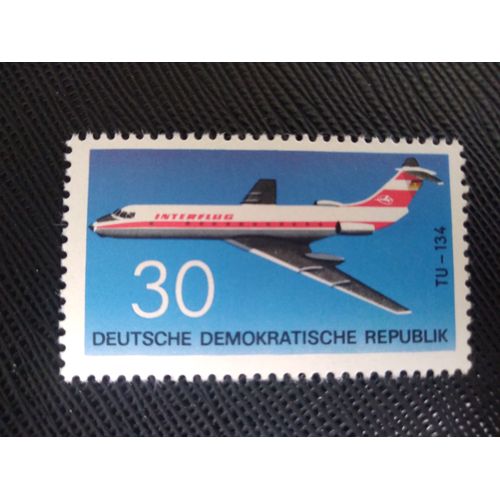 Timbre Allemagne / Rda Yt 1219 Tupolew Tu-134 1969 ( 080306 )