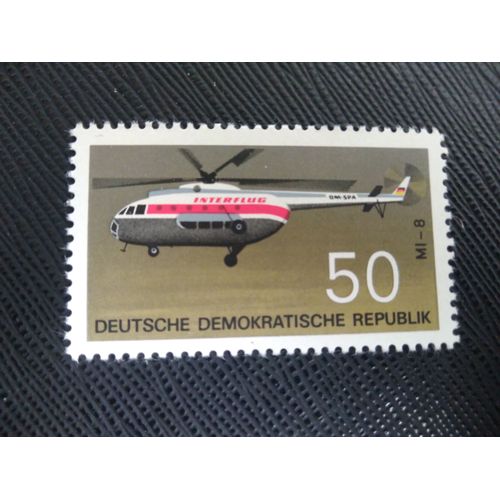 Timbre Allemagne / Rda Yt 1220 Turbinenhubschrauber Mi-8 1969 ( 080306 )
